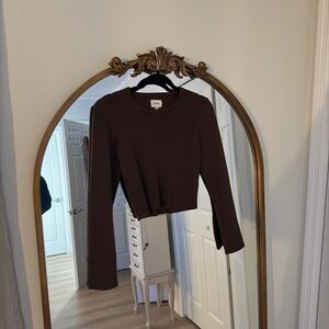 Rhythm Brown ribbed Crop Top